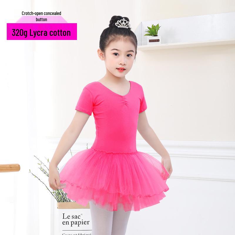 Wucaiyue Cotton Dance Outfit: Ballet Tulle Skirt Leotard for Girls & Women - Latin & Chinese Folk Performance Costume