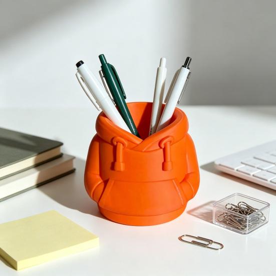 Hoodie-shaped Pen Holder 3D Sweatshirt Large Capacity Pen Organizer Fun Desktop Stationery Storage for Office Study Supplies