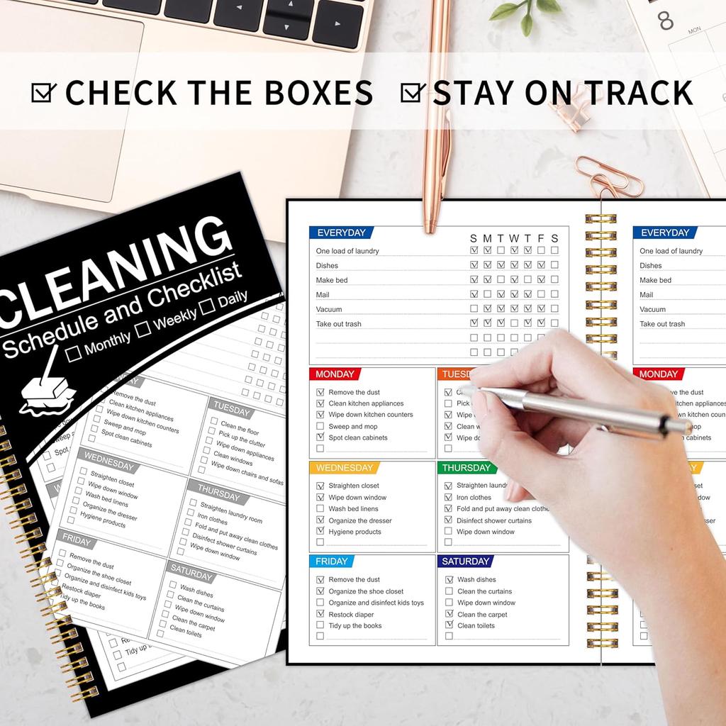 ADHD Cleaning Planner, Cleaning Schedule and Checklist, Undated Daily and Weekly Household Cleaning Checklist Planner, Organize Your Home To Keep