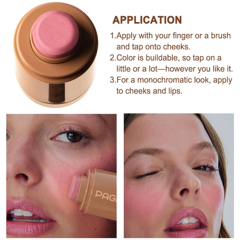 Pocket Powder Blusher Stick 6-color Lip Gloss Stick Highlights Brightens Natural Matte Rouge Blusher Blush Cream Stick