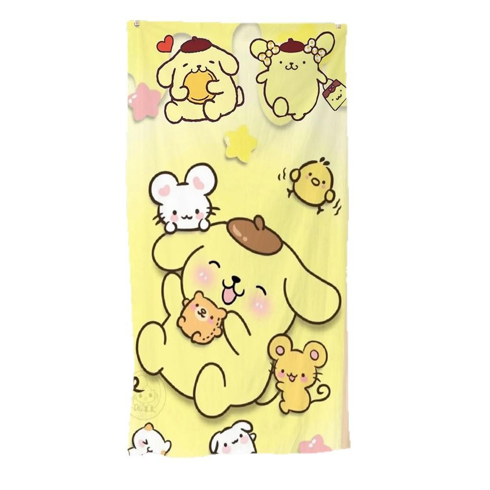 Cute Puppy Cartoon Print Microfiber Beach Towel Water Absorbent Quick Dry Bath Towel For Vacation