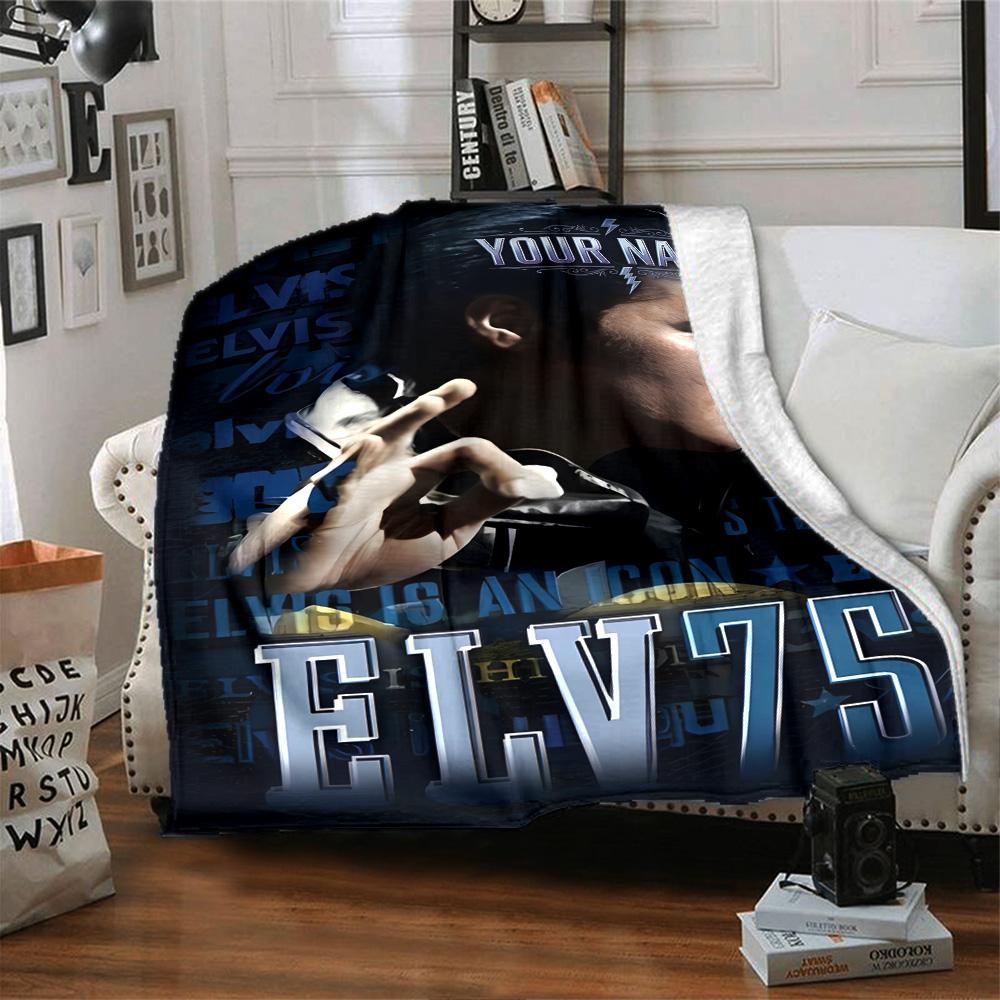 Elvis Presley Personalisierte Decke Überwurf Personalisierte Decke Langlebiger Komfort für Picknicks Wohnzimmer Sofa Nickerchen Vier Jahreszeiten Vielseitig