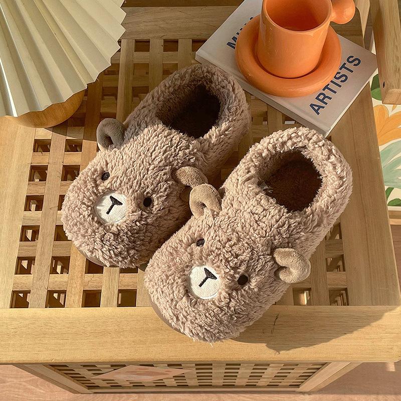 Cotton Slippers Women's Spring and Autumn Winter Home Indoor Non-slip Confinement Shoes Thick-soled Home Warmth Couple Men