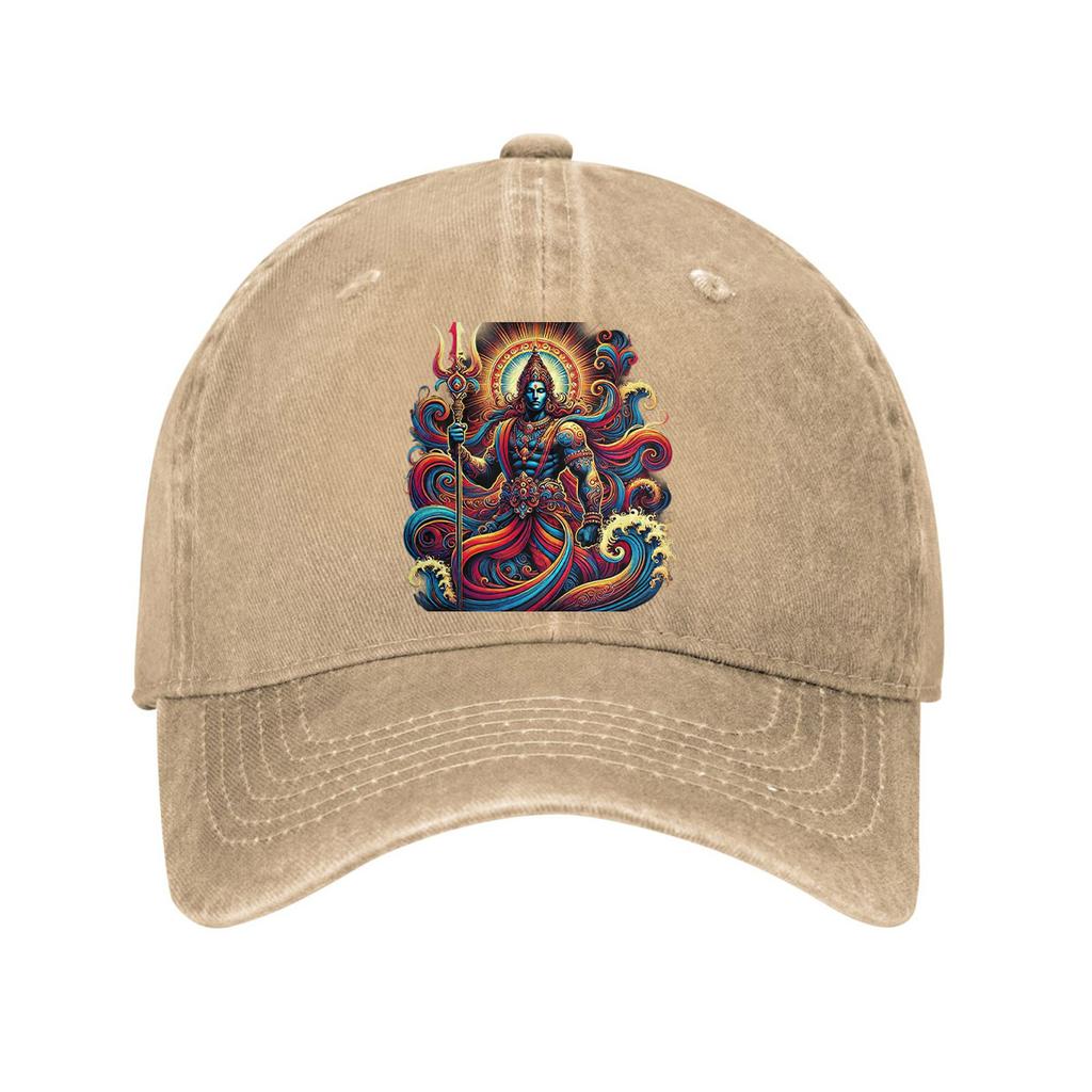 Lord Shiva Trident Indian God Graphic Baseball Cap Adjustable Cotton Casual Sun Protection Hat