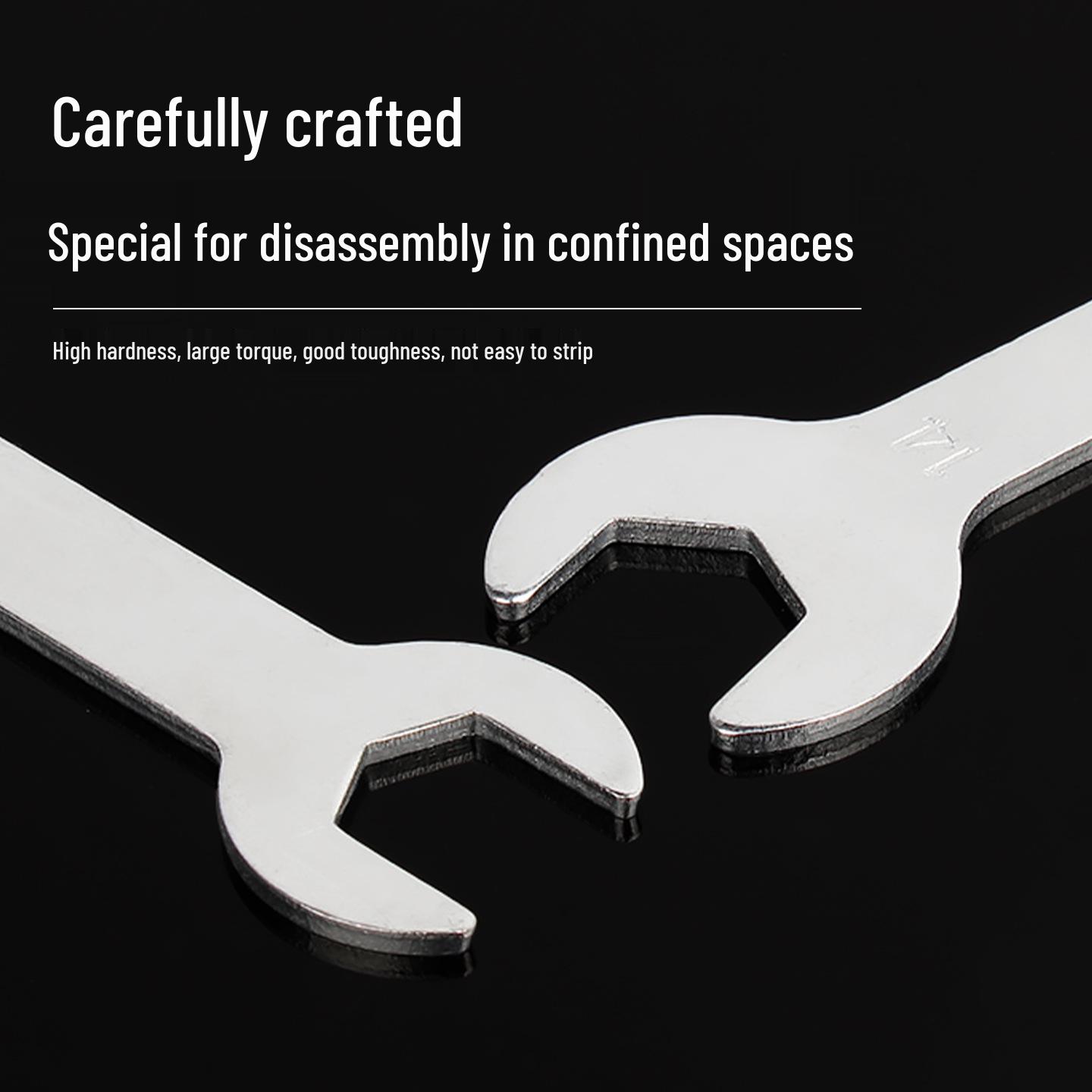 Ultra-thin Single-head Fixed Wrench Set, 4-27mm Open-end for Home Appliances Double-head Open-end 10-12mm (5 pcs)