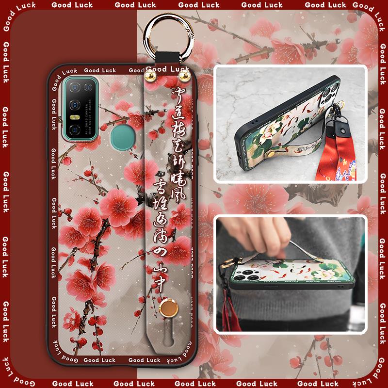 Lanyard Chinese style Phone Case For Doogee N30 Anti-dust Elderly lady Wrist Strap Phone Holder Protective Wristband
