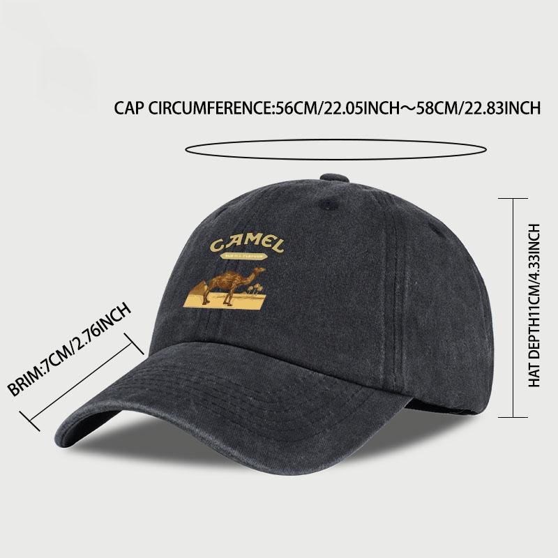 1-teilige Baseballkappe mit Kamelprint Klassischer minimalistischer Retro-Stil Atmungsaktives weiches Gewebe Perfekt für Arbeit und Alltag Verstellbar