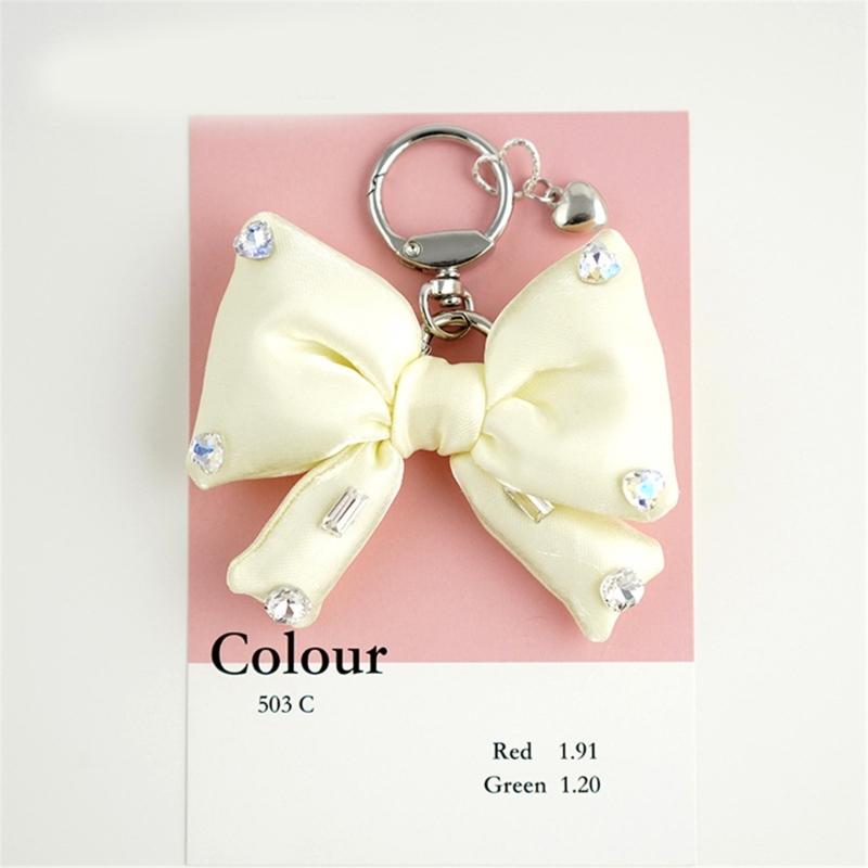 Elegant Butterfly Bowknot Keychain with Sparkling Rhinestones Detail Sturdy Alloy Construction Pendant Trendy Women