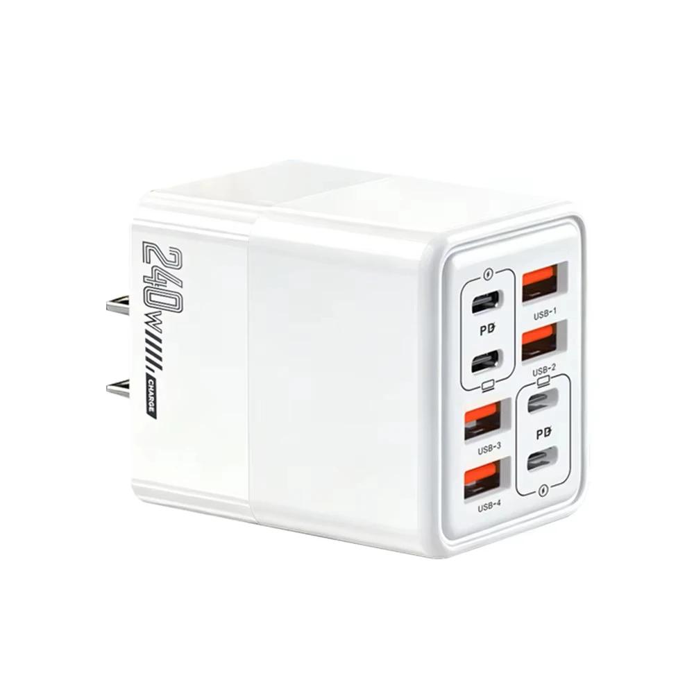 8 In 1 PD 240W Charger Fast Charging Phone Charger Power Adapter For iPhone Samsung Xiaomi Huawei EU/US/UK Plug Wall Charger