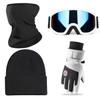 GREAT JOY Ski and Snowboard Accessory Set Includes Knit and Neck Warmer Beginner's (Men's) Glasses, Gloves, Hat,