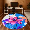 1pc Flower Pattern Round Chair mat office Area Rug - Non-Slip, Floor Mat for Office, Bedroom, Ideal home decor gift p0105061