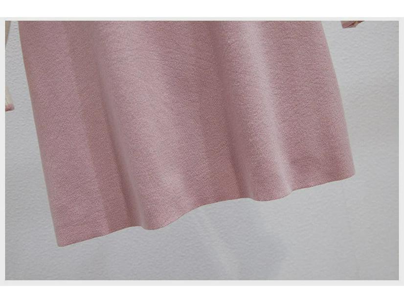 Girls' Red Knitted Pearl Sweater Dress - New Year's Winter Style