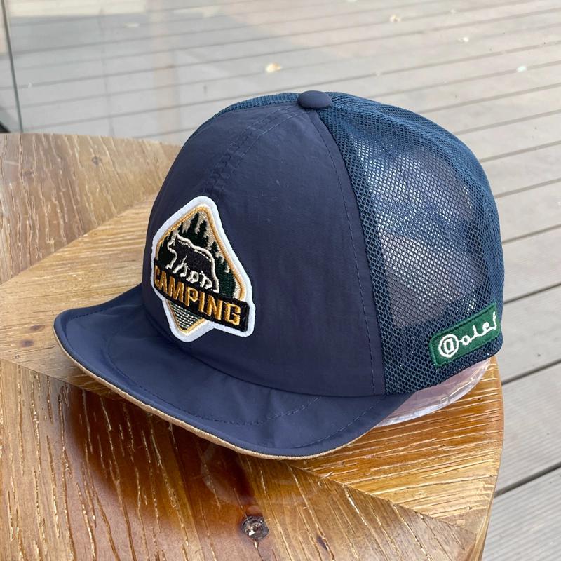 

Quick-Dry Embroidery Mesh Work Cap Vintage Short Brim Design Unisex for Men Women Breathable Lightweight Perfect for Running Adjustable темно-синий