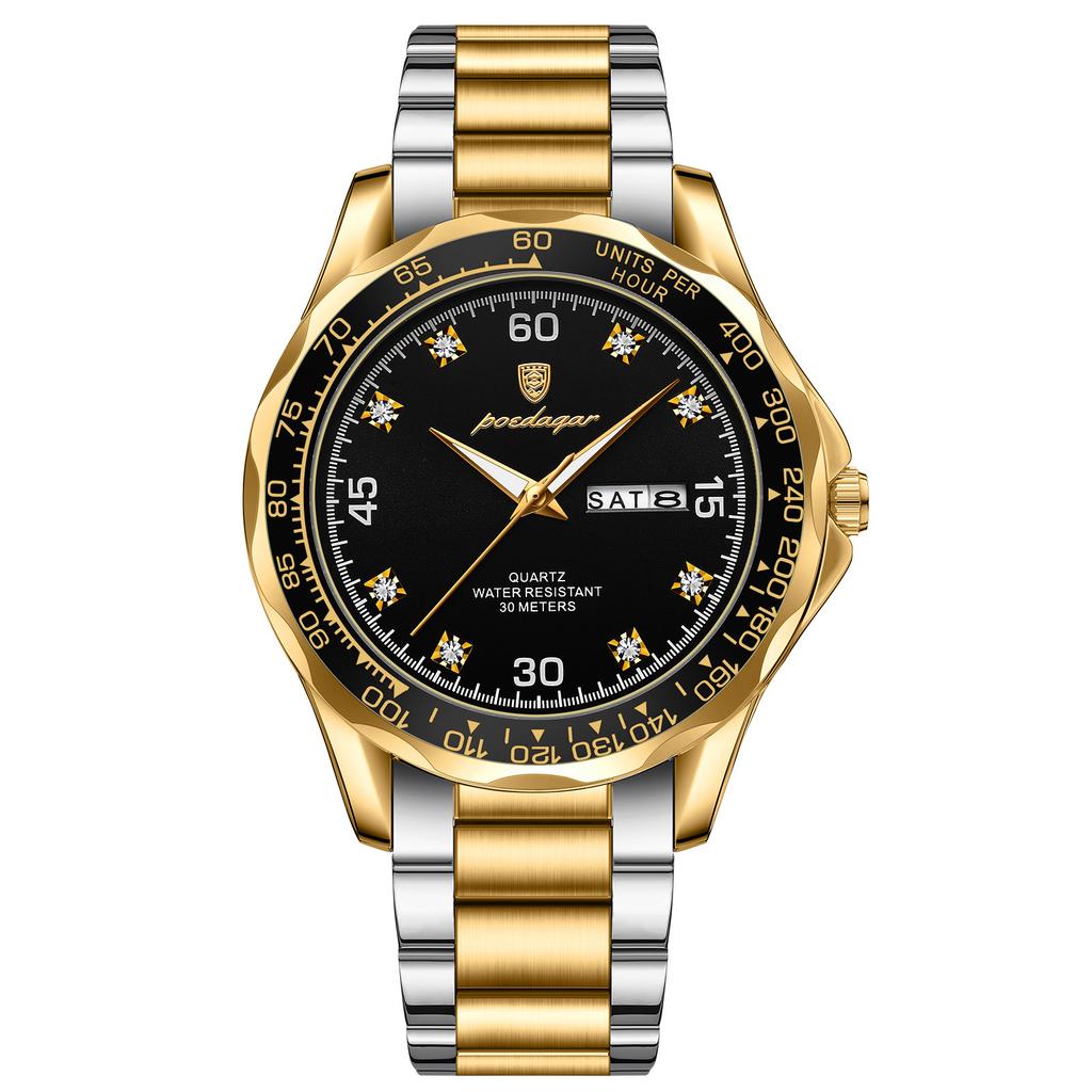 Luxusní obchodní quartzové hodinky pro muže s řemínkem z nerezové oceli, originální ležérní vodotěsné pánské hodinky, vysoce kvalitní pánské náramkové hodinky