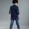 Boys Fall Long Sleeve Shirt Middle and Big Boys Striped Casual Cotton Top