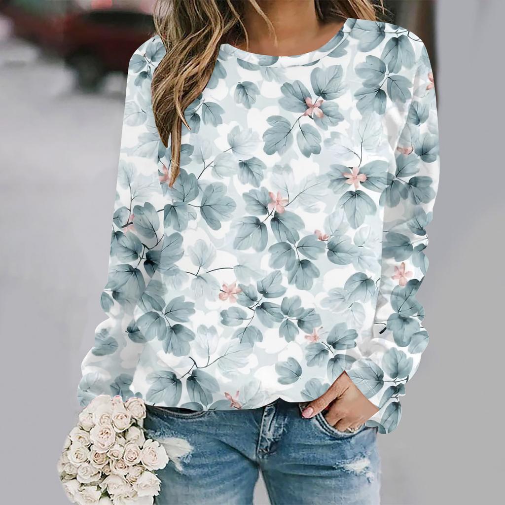 2025  Autumn and Winter New Fashion Round Neck Long Sleeve Printed Elegant Casual Loose Hoodie