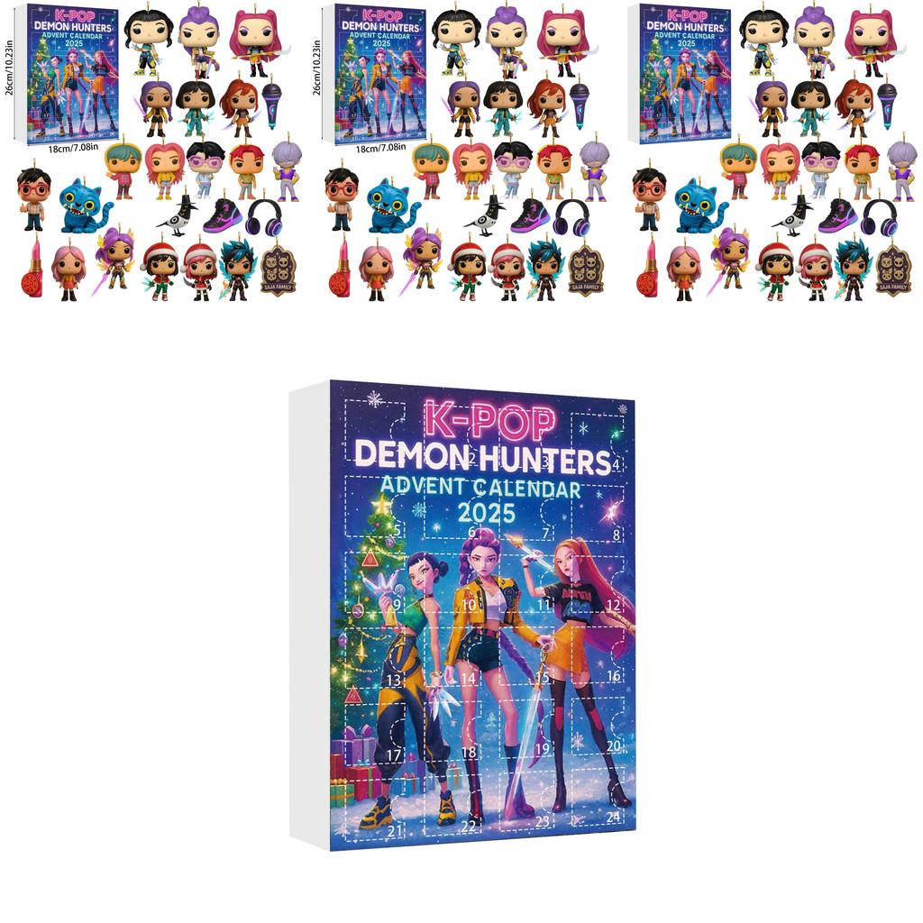 Kpop Demon Hunters Advent Calendar With Acrylic Figures For Christmas Gifts And Party Decor