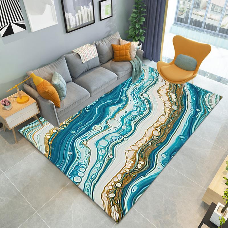 1PC Marble Texture Printed Carpet Rug for Living Room Bedroom Home Sofa Decoration,Non-slip Floor Mat Floor Mat