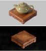 Wooden Retro Tea Tray Table Delicate Small Square Teapot Bases Vase Decor Solid Wood Bonsai Pedestal Wooden Base Serving Tray