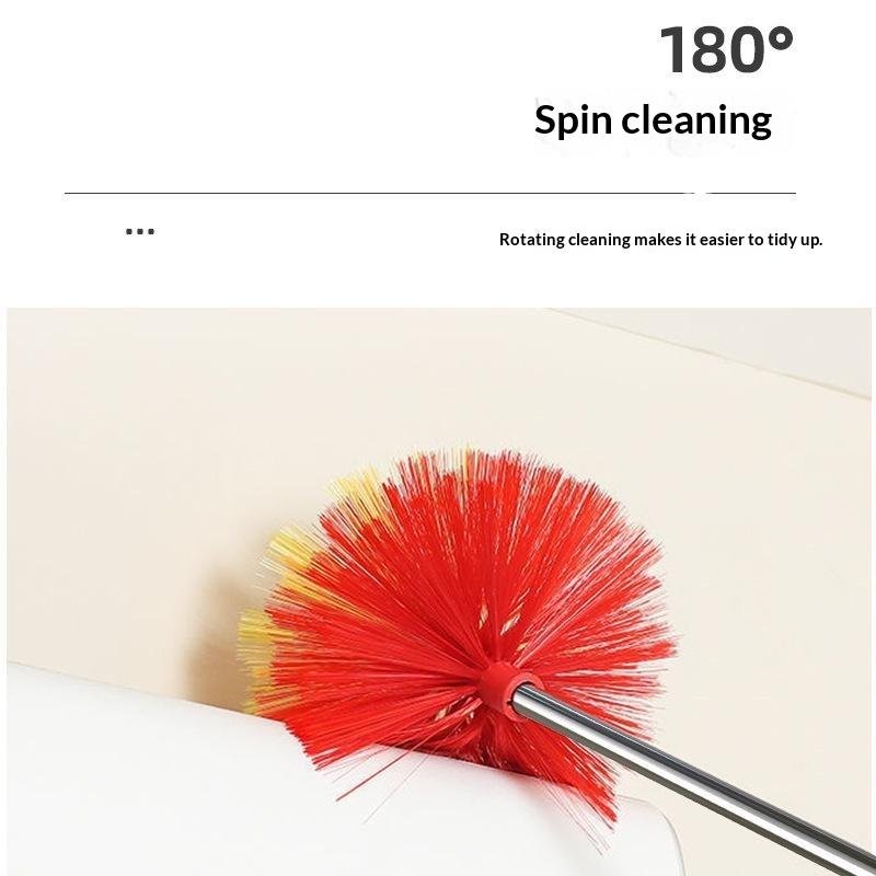 Extendable Cobweb Duster Detachable Metal Pole Soft Bristle Dust Cleaner For Ceiling Wall High Place Household Cleaning