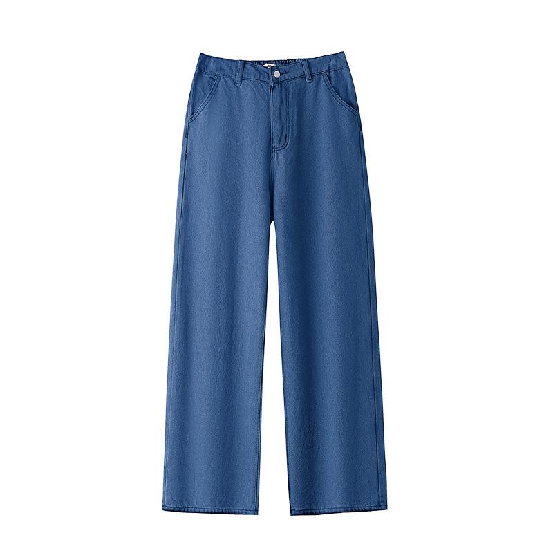 

Большие размеры женские джинсы модные прямые уличные джинсы брюки с эластичной талией 2XL синий