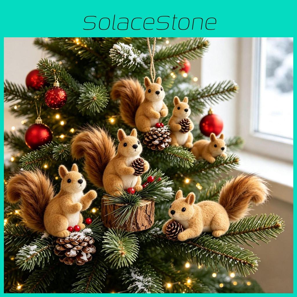 Christmas Squirrel Ornament Hanging Decoration For Tree And Holiday Decor