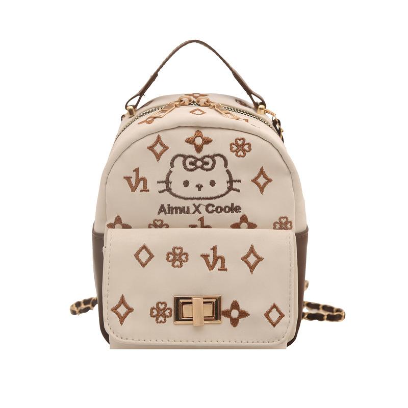 Schoolbag trendy personality foreign style backpack fashion texture simple bag 1011 spring new niche women's backpack