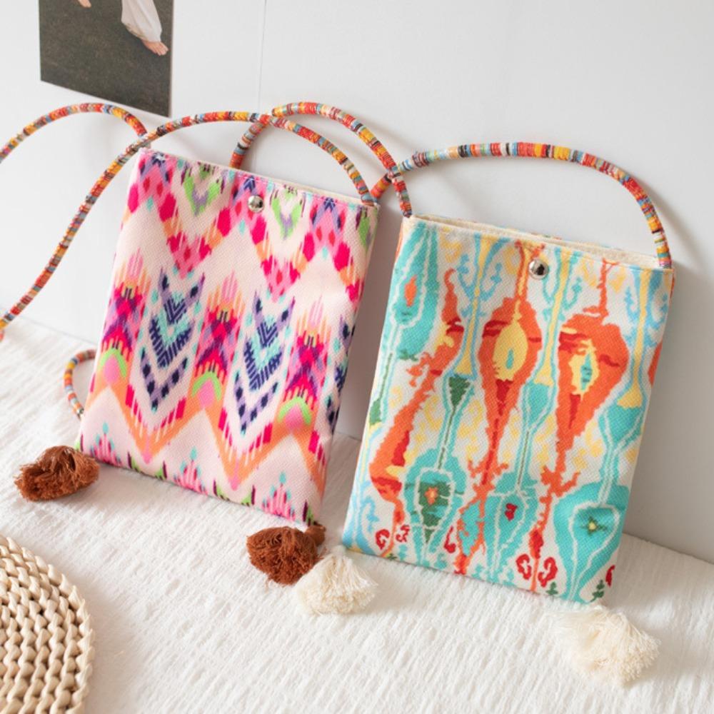 Retro Pattern Small Shoulder Bag Handbag Cartoon Tote Bag Fashion Crossbody Phone Bag  Student