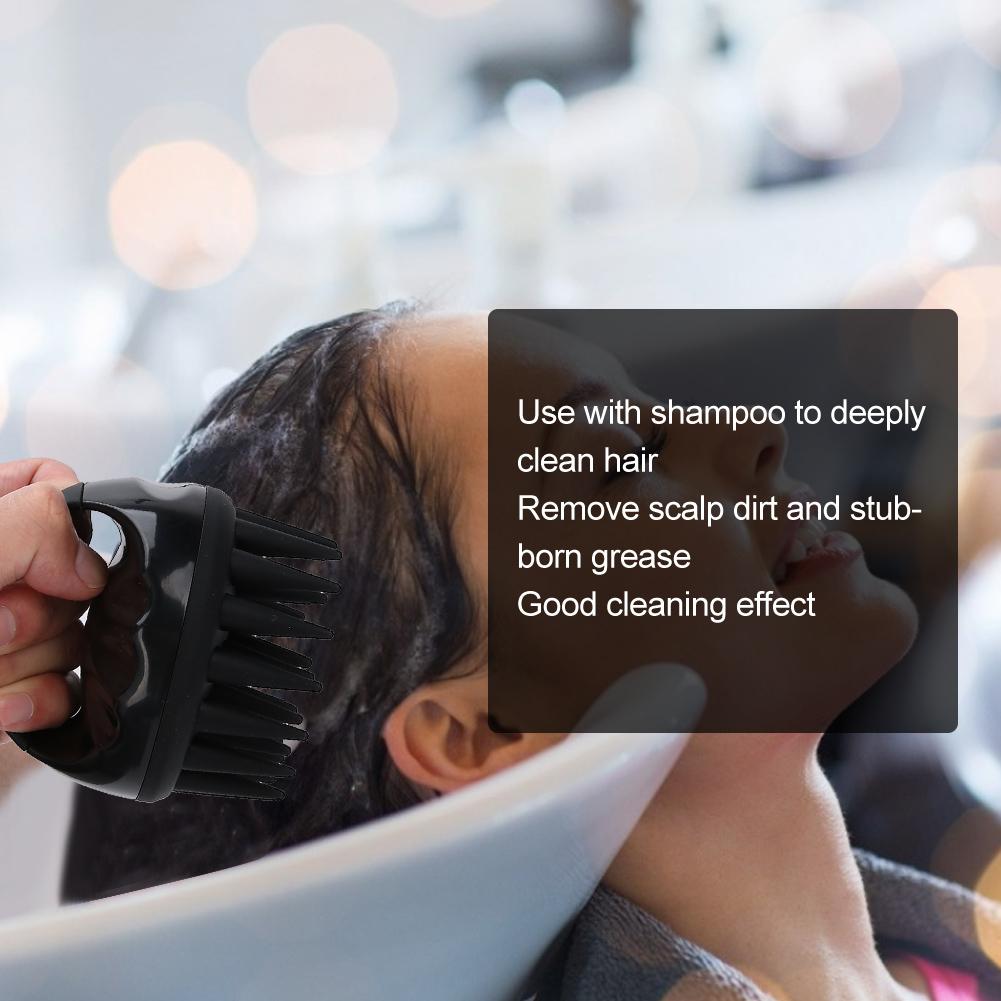 Handheld Hair Shampoo Brush Portable Head Cleaning Washing Scalp Massage CombBlack
