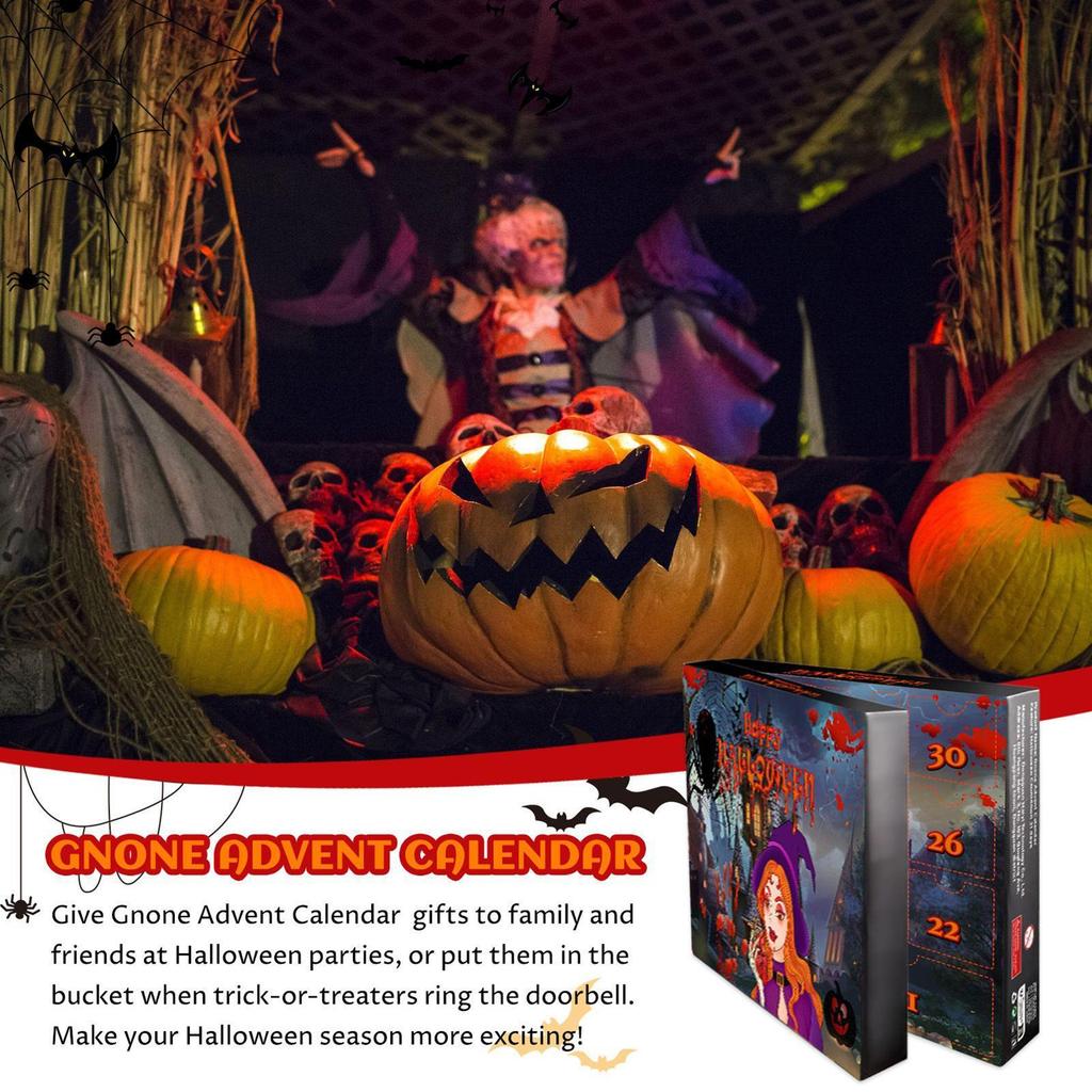 Halloweens Countdown Calendar Advent Horror Toys Countdown Calendar Horror Collectible Figures Doll Toys For Kids Women Kitchen