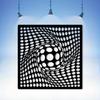 Abstract Geometric Metal Wall Art Minimalist Black White Office Garden Decor