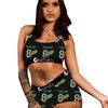D9179 Hot Sale European and American Women's Clothing, Sexy Pattern Printed Shorts Set Yoga Pants Set Swimsuit