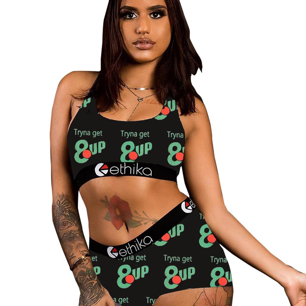 D9179 Hot Sale European and American Women's Clothing, Sexy Pattern Printed Shorts Set Yoga Pants Set Swimsuit