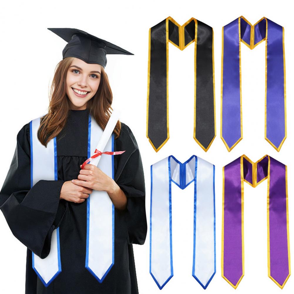 Graduation Accessory 72-inch Long Satin Graduation Ribbon Smooth Border Design for Parties Celebrations