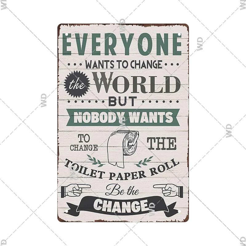 Funny Tin Sign Toilet Home Office Bar Cubicle Decor 11.8" X 7.8" Humorous Metal Vintage Plaque Retro Plate For Wall Art Decor