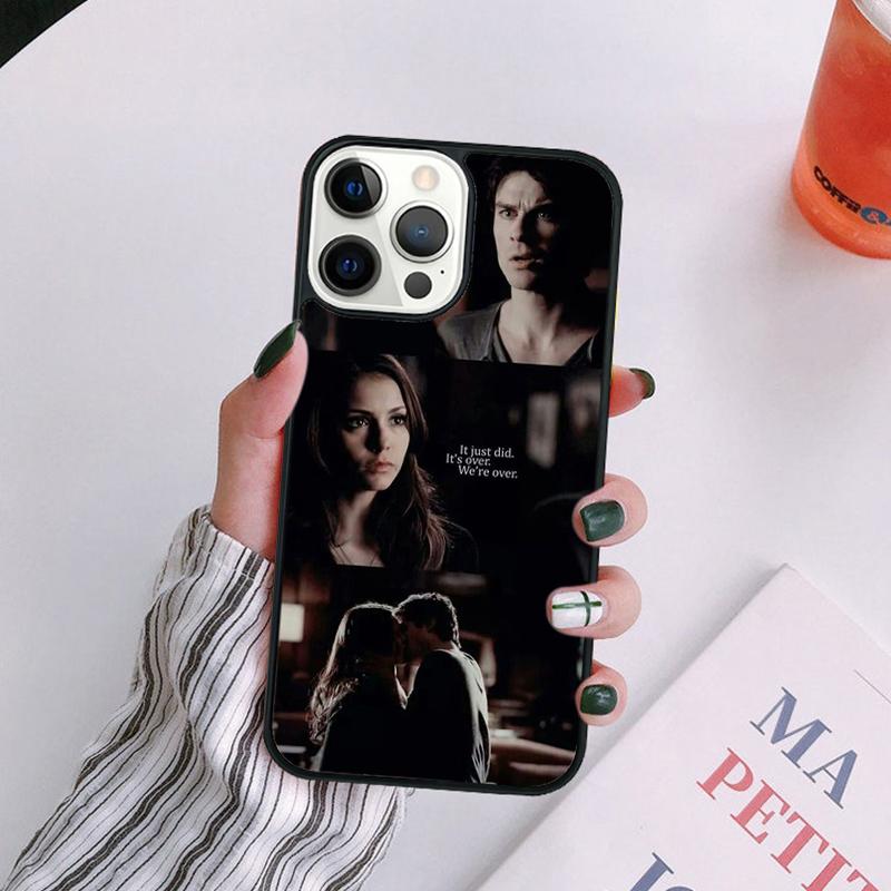 Elena Damon The Vampire Diaries Phone Case For iPhone 17 Air 16 15 14 13 12 Pro Max Plus Max Cover coque