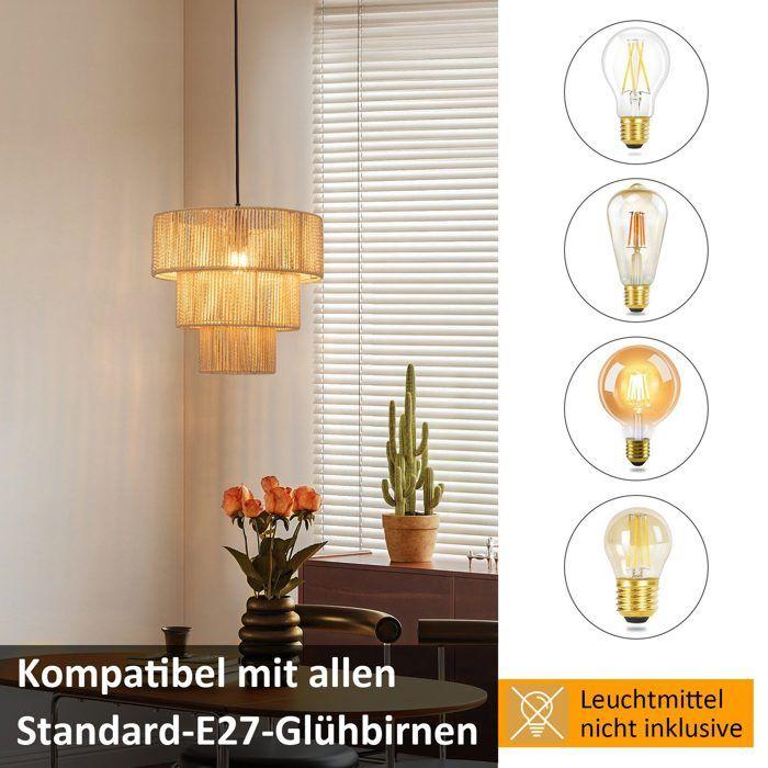 Lampe suspendue - NETTLIFE - Bohème Ø35 cm - Noir - 1 ampoule E27 - Style scandinave