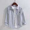 Spring New Japanese Striped Shirt Versatile Japanese Single Wear Pure Cotton Long-sleeved Shirt