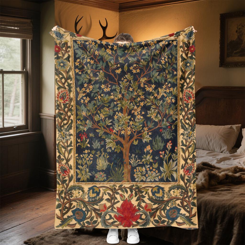 1pc Tree of Life in Medieval Belgium blanket, al season lightweigh Poster blanket home office outdoor nap multifunc Poster blanketional blanket