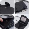 Men Tirfold Short Wallet Multi-Slot Money Clip Simple Vertical Zipper Card Holder Purse