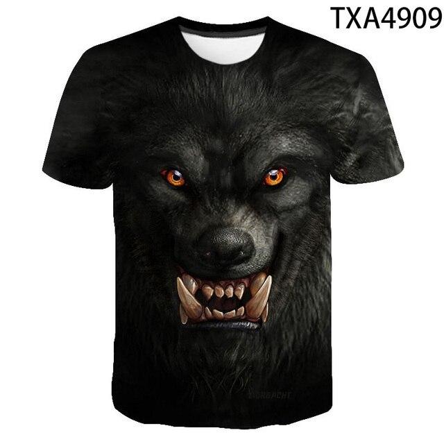 

Футболка с 3D волком, новая летняя мужская и женская детская повседневная футболка с короткими рукавами, модная футболка с принтом, топы, крутые футболки для мальчиков и девочек M