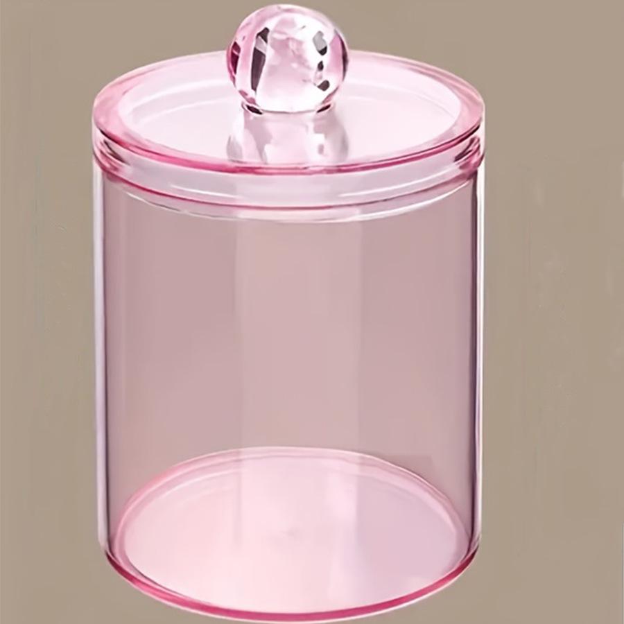 Transparent Bathroom Storage Jar for Cotton Swabs, Toothpicks, and Floss