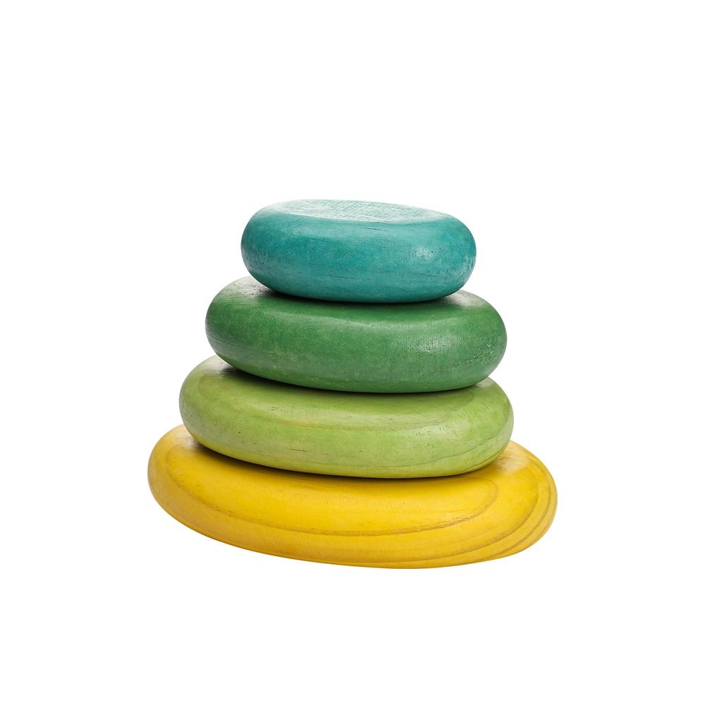 Giocattolo Montessori in Legno Giocattolo Pietra Arcobaleno Impilabile BO BPA Colorato Educazione del Bambino Gioco Sensoriale di Equilibrio Giocattolo Blocchi da Costruzione Regalo per Bambino