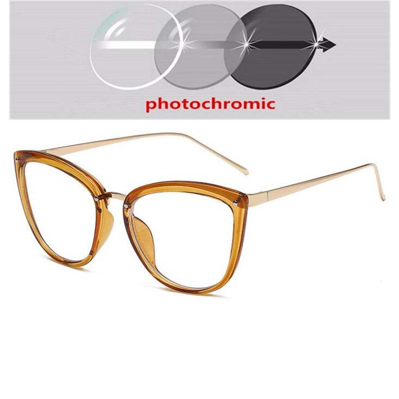 Spring Hinge Women Cat Eye Prescription Glasses For The Nearsighted Anti Blue Rays Myopia Spectacles Power 0 -0.5 -0.75 To -6.0