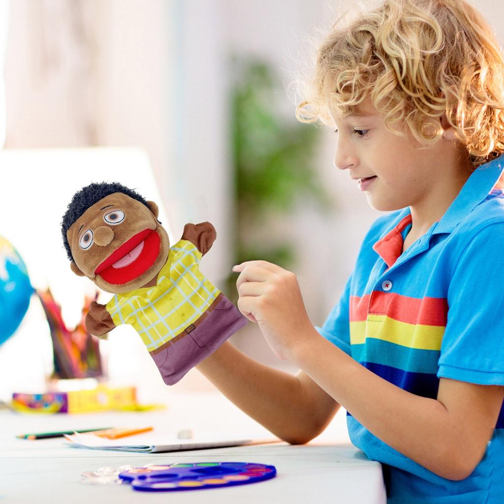 Family Hand Puppet Glove Grandparents Mom Da-d Member Stuffed Plush Doll Toy St-ory Gift For Kids Children Birthday Xmas