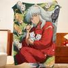 Couverture jetée en flanelle I-Inuyasha, Légère et douillette, Durable, Lavable, Mignonne, Cool