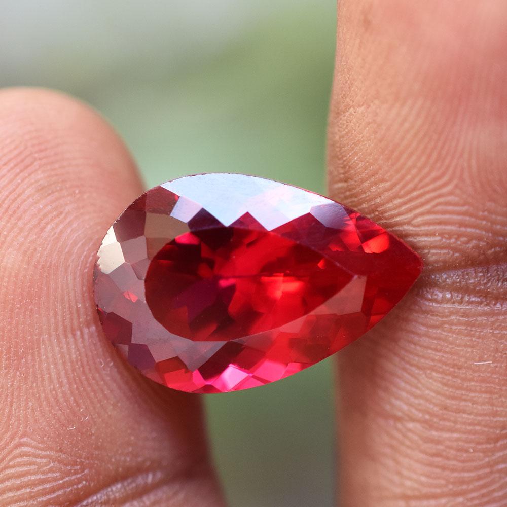 Natural Red Ruby Loose Gemstone 12 ct Pear Cut for Housewarming for Jewelry Making and Crafts