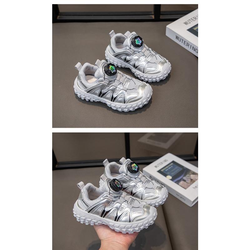 Kids Breathable Mesh Rotating Buckle Casual Running Sneakers For Unisex Boys And Girls