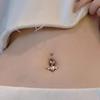 Stainless Steel Angel Belly Button Ring Rhinestone Body Piercing Jewelry Zircon Navel Ring  Women