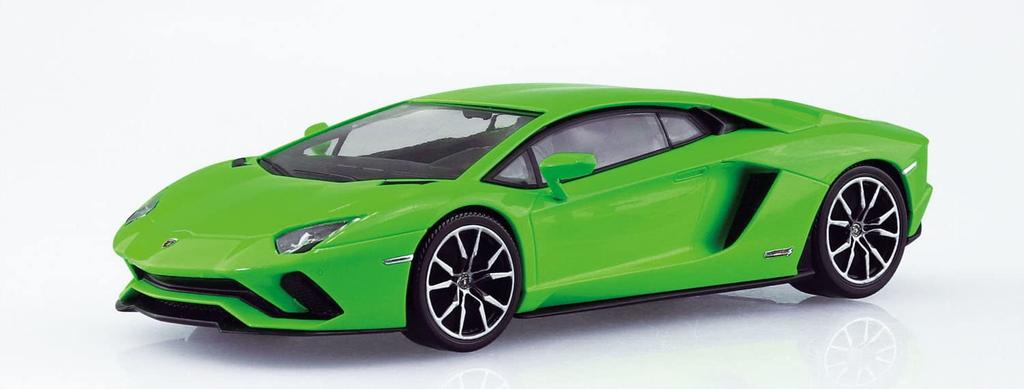 Aoshima Bunka Kyozai The Snap Kit Series Lamborghini Aventador S Pearl Green Plastic Model 1/32 Pre-Colored 12-D